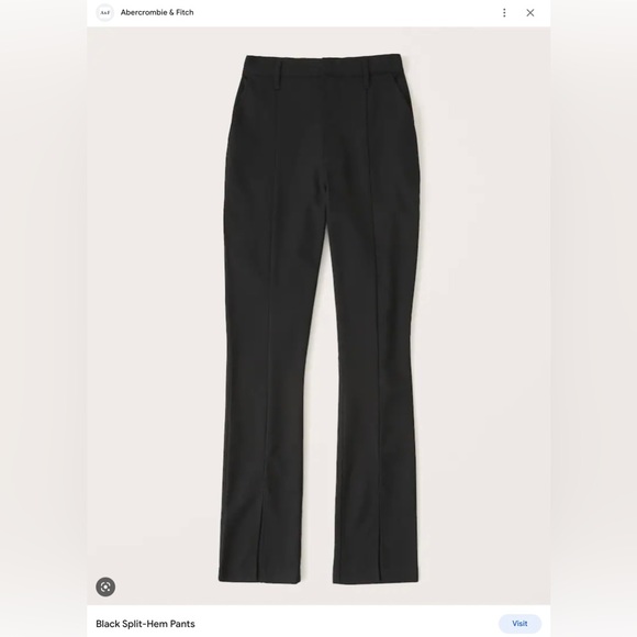 Abercrombie Black Split Hem Pants - Picture 3 of 10